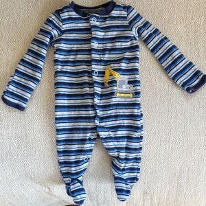 Striped Blue and White Kids One Piece